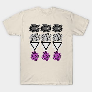 Asexual Pride Flag in Symbols! (Redesign) T-Shirt